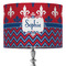 Patriotic Fleur de Lis 16" Drum Lampshade - ON STAND (Fabric)