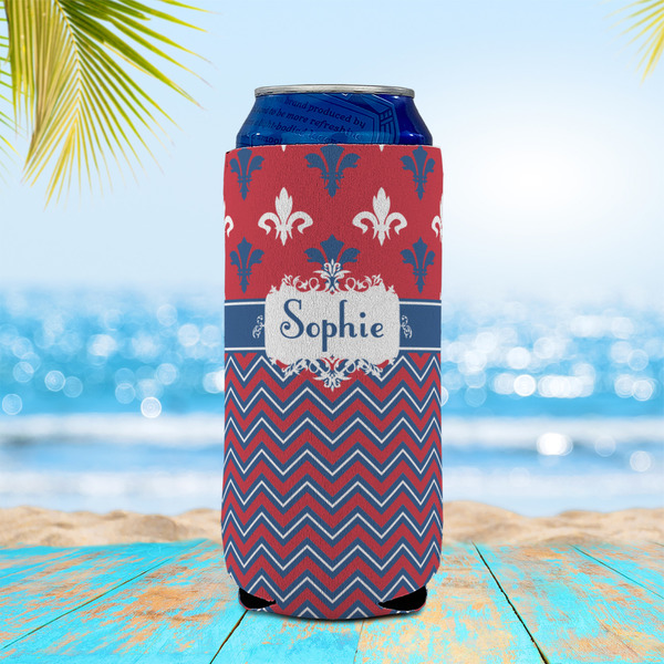 Patriotic Fleur de Lis 16oz Can Sleeve - LIFESTYLE