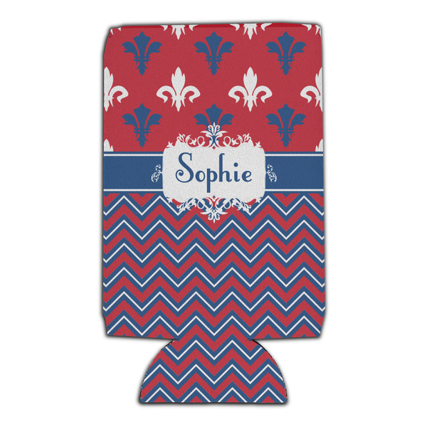 Patriotic Fleur de Lis 16oz Can Sleeve - Set of 4 - FRONT