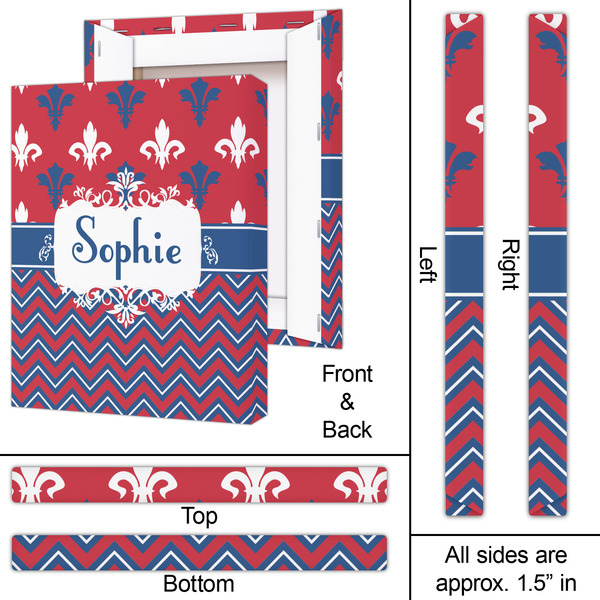 Patriotic Fleur de Lis 16x20 - Canvas Print - Approval