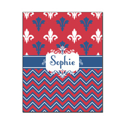 Patriotic Fleur de Lis Wood Print - 16x20 (Personalized)