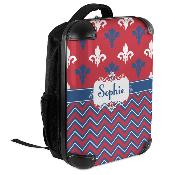 Patriotic Fleur de Lis 18" Hard Shell Backpacks - ANGLED VIEW