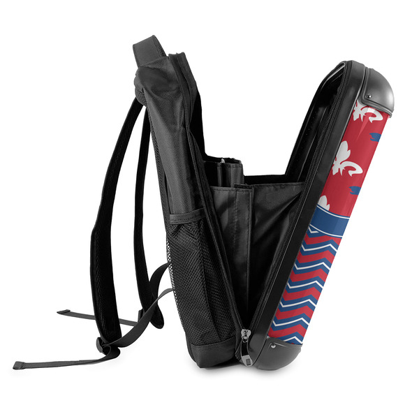 Patriotic Fleur de Lis 18" Hard Shell Backpacks - SIDE OPEN