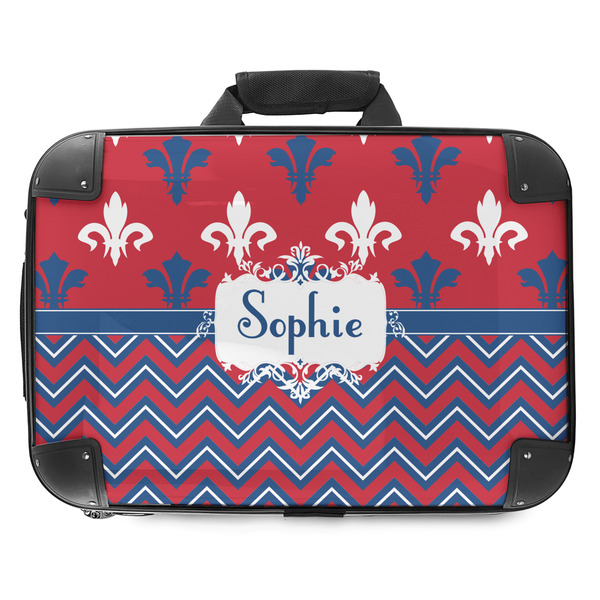 Custom Patriotic Fleur de Lis Hard Shell Briefcase - 18" (Personalized)