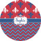 Patriotic Fleur de Lis Multipurpose Round Labels - 2" (Personalized)