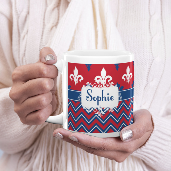 Patriotic Fleur de Lis 20oz Coffee Mug - LIFESTYLE