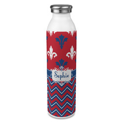 Patriotic Fleur de Lis 20oz Stainless Steel Water Bottle - Full Print (Personalized)