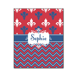Patriotic Fleur de Lis Wood Print - 20x24 (Personalized)