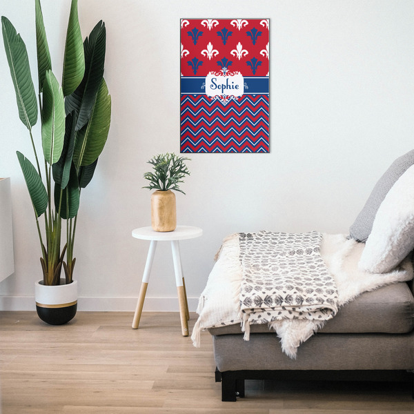Patriotic Fleur de Lis 20x30 Wood Print - In Context