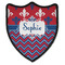 Patriotic Fleur de Lis Iron On Shield Patch B w/ Name or Text