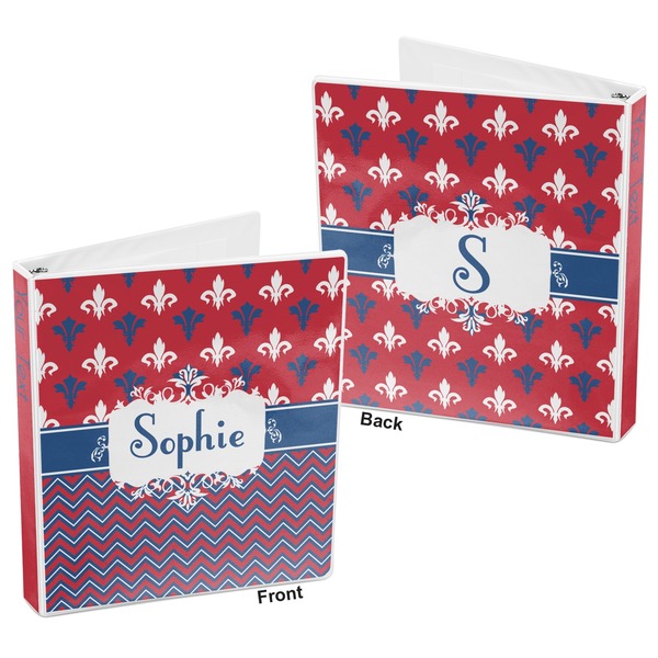 Patriotic Fleur de Lis 3-Ring Binder Front and Back
