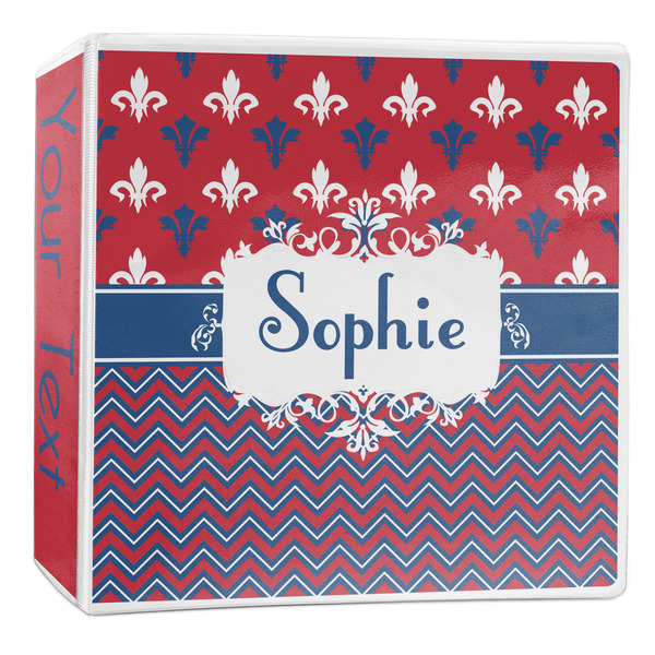 Custom Patriotic Fleur de Lis 3-Ring Binder - 2 inch (Personalized)