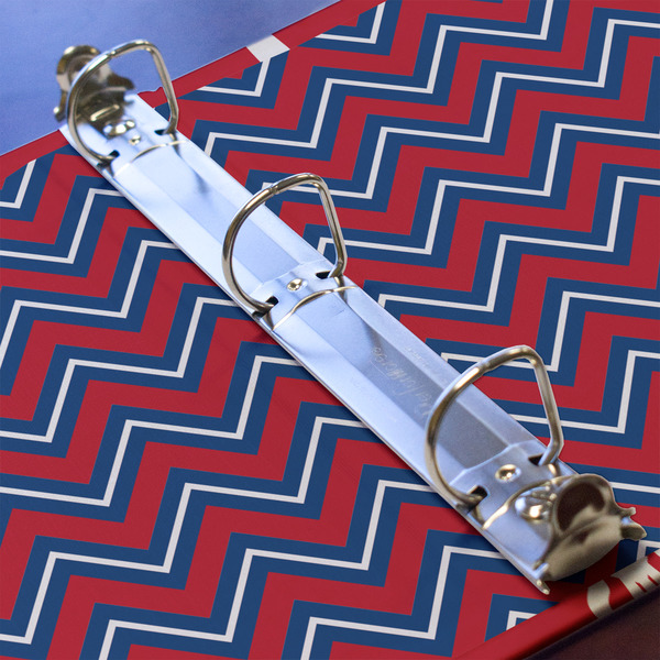 Patriotic Fleur de Lis 3 Ring Binders - Full Wrap - 1" - DETAIL