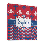 Patriotic Fleur de Lis 3 Ring Binder - Full Wrap - 1" (Personalized)