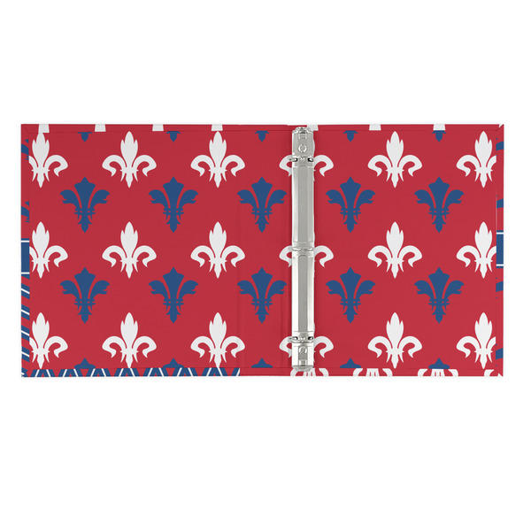 Patriotic Fleur de Lis 3 Ring Binders - Full Wrap - 1" - OPEN INSIDE