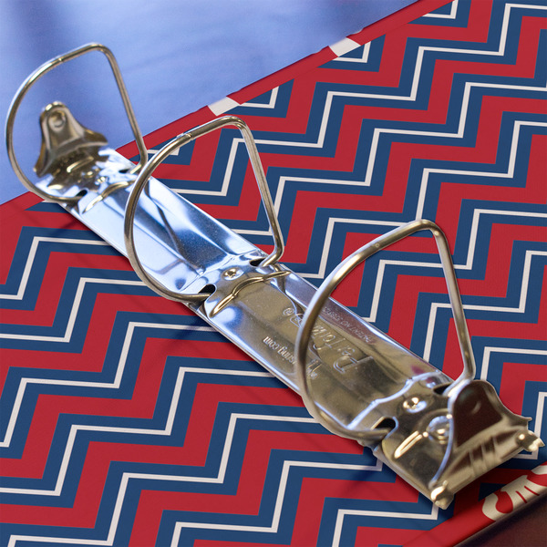 Patriotic Fleur de Lis 3 Ring Binders - Full Wrap - 2" - DETAIL