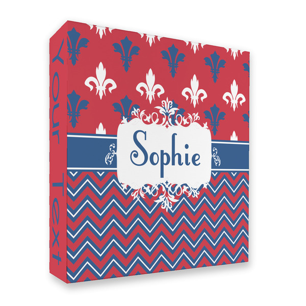 Patriotic Fleur de Lis 3 Ring Binders - Full Wrap - 2" - FRONT