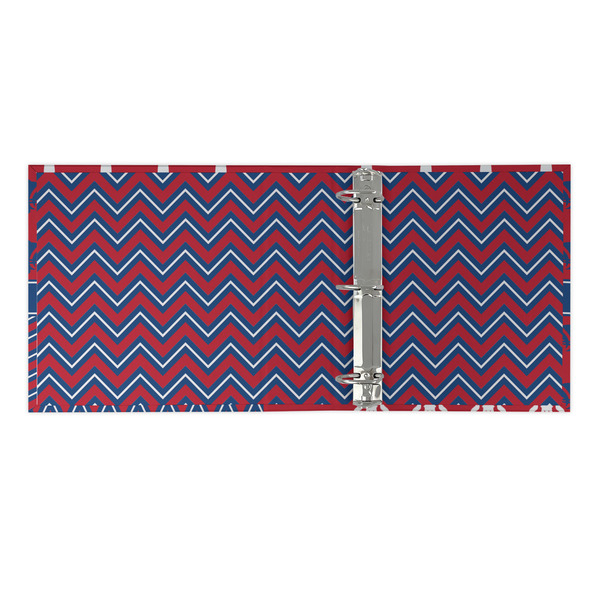 Patriotic Fleur de Lis 3 Ring Binders - Full Wrap - 2" - OPEN INSIDE