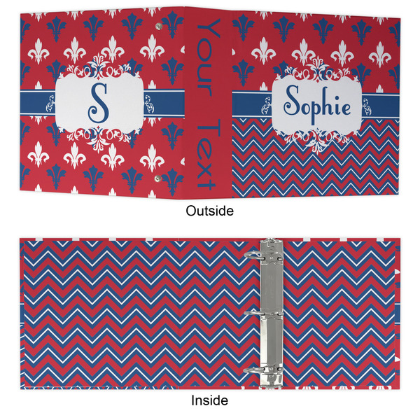 Patriotic Fleur de Lis 3 Ring Binders - Full Wrap - 3" - APPROVAL