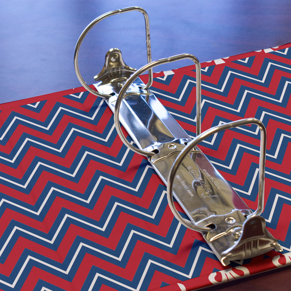 Patriotic Fleur de Lis 3 Ring Binders - Full Wrap - 3" - DETAIL