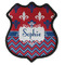 Patriotic Fleur de Lis Iron On Shield Patch C w/ Name or Text