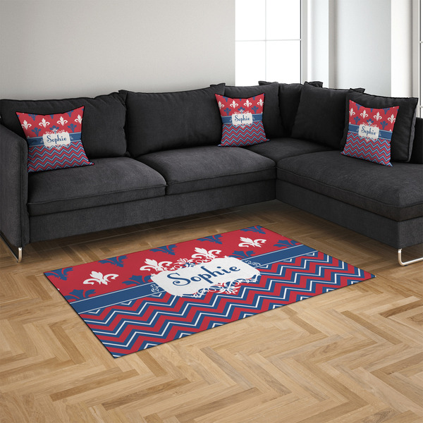 Patriotic Fleur de Lis 4'x6' Indoor Area Rugs - IN CONTEXT