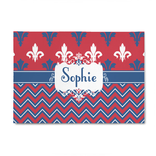 Custom Patriotic Fleur de Lis 4' x 6' Indoor Area Rug (Personalized)