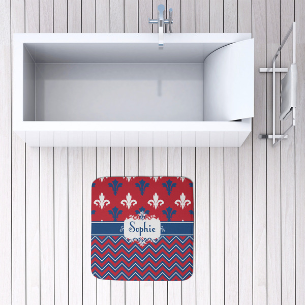 Patriotic Fleur de Lis 48x48 Foam Memory Mat - LIFESTYLE