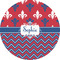 Patriotic Fleur de Lis Multipurpose Round Labels - 5" (Personalized)