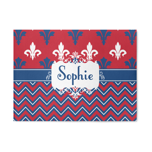 Custom Patriotic Fleur de Lis 5' x 7' Patio Rug (Personalized)