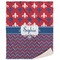 Patriotic Fleur de Lis Sherpa Throw Blanket (Personalized)