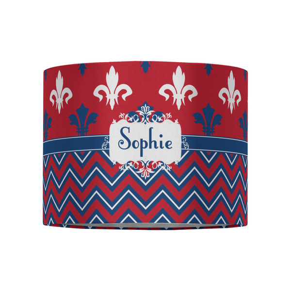 Patriotic Fleur de Lis 8" Drum Lampshade - FRONT (Fabric)