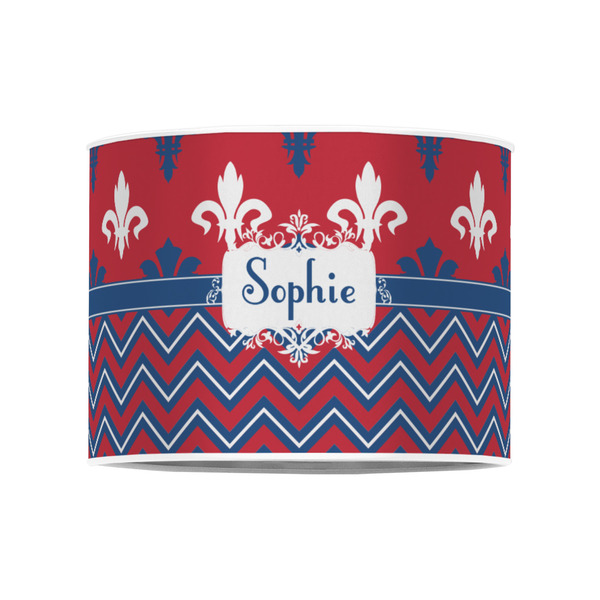 Patriotic Fleur de Lis 8" Drum Lampshade - FRONT (Poly Film)