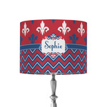 Patriotic Fleur de Lis 8" Drum Lamp Shade - Fabric (Personalized)