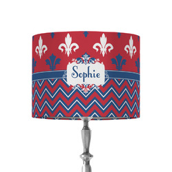 Patriotic Fleur de Lis 8" Drum Lamp Shade - Fabric (Personalized)