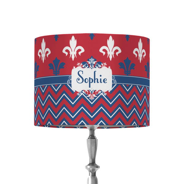 Custom Patriotic Fleur de Lis 8" Drum Lamp Shade - Fabric (Personalized)