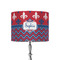 Patriotic Fleur de Lis 8" Drum Lampshade - ON STAND (Fabric)