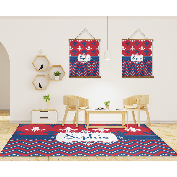 Patriotic Fleur de Lis 8'x10' Indoor Area Rugs - IN CONTEXT
