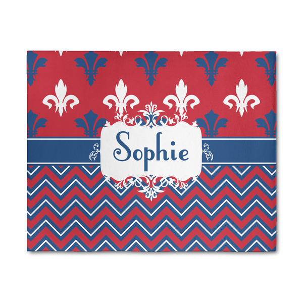 Custom Patriotic Fleur de Lis 8' x 10' Patio Rug (Personalized)
