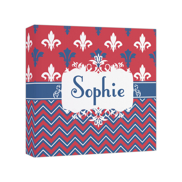 Custom Patriotic Fleur de Lis Canvas Print - 8x8 (Personalized)