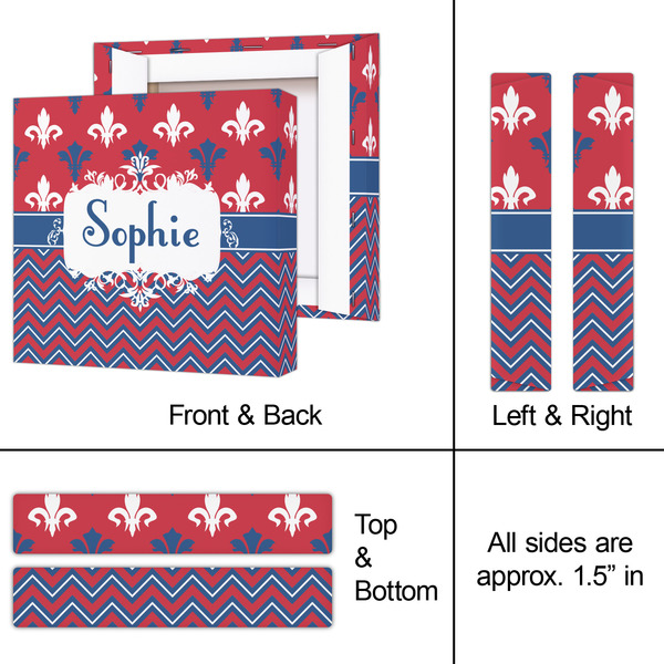 Patriotic Fleur de Lis 8x8 - Canvas Print - Approval