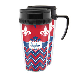 Patriotic Fleur de Lis Acrylic Travel Mug (Personalized)