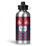 Patriotic Fleur de Lis Water Bottle - Aluminum - 20 oz (Personalized)