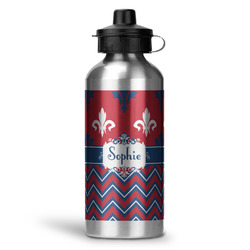 Patriotic Fleur de Lis Water Bottle - Aluminum - 20 oz (Personalized)