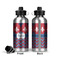 Patriotic Fleur de Lis Aluminum Water Bottle - Front and Back