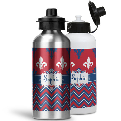 Patriotic Fleur de Lis Water Bottles - 20 oz - Aluminum (Personalized)