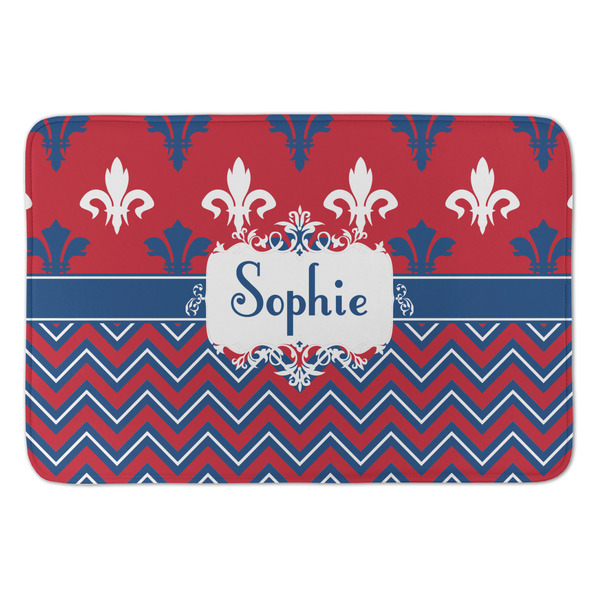 Custom Patriotic Fleur de Lis Anti-Fatigue Kitchen Mat (Personalized)