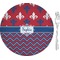 Patriotic Fleur de Lis 8" Glass Appetizer / Dessert Plates - Single or Set (Personalized)