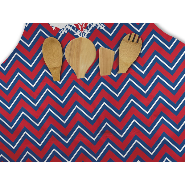 Patriotic Fleur de Lis Apron - Pocket Detail with Props