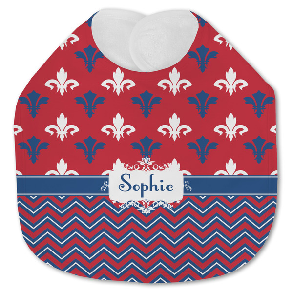 Patriotic Fleur de Lis Baby Bib - AFT closed